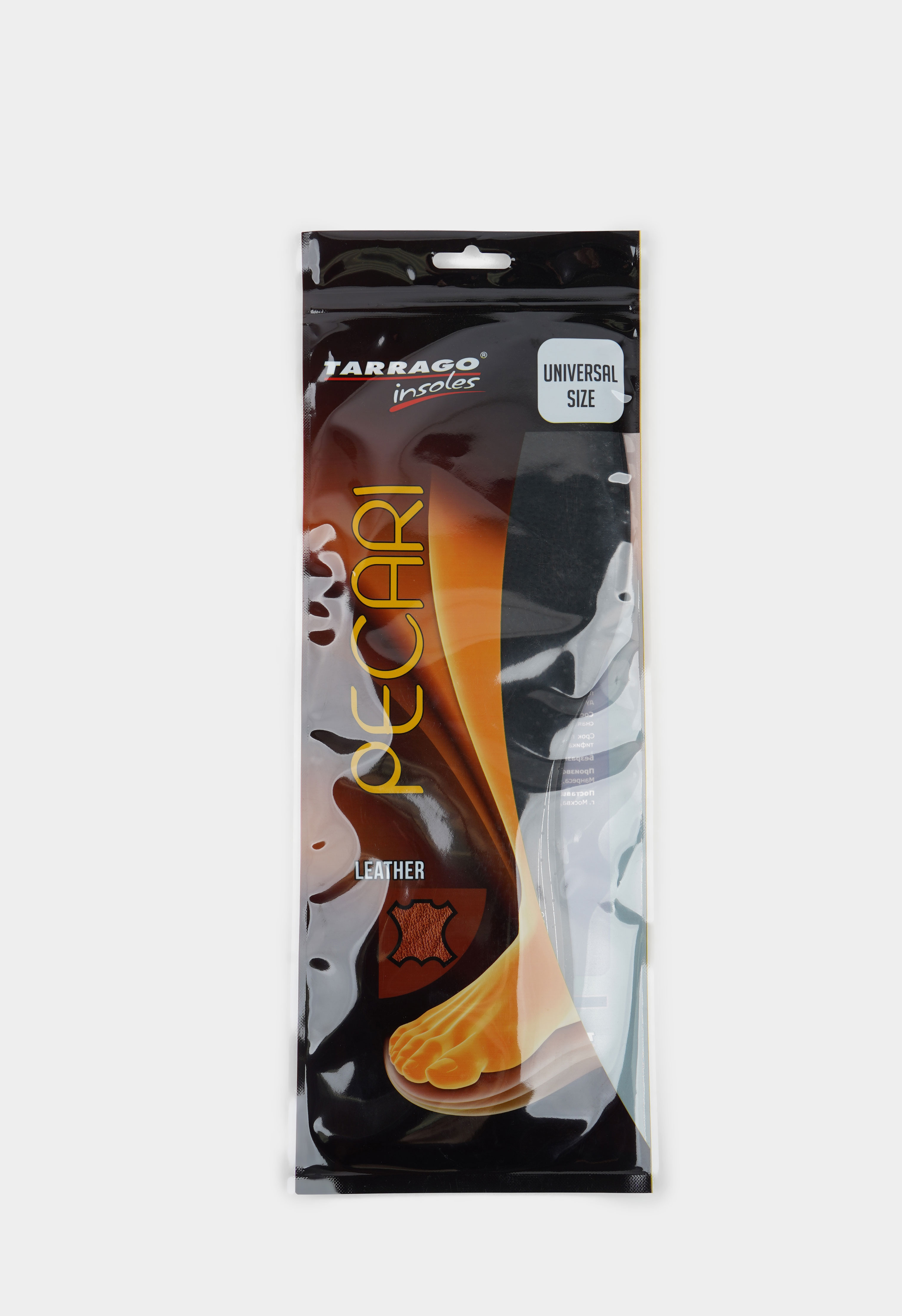 22-0108П TARRAGO - Стельки черные, PECARI, натуральная кожа/латекс, Б/Р (Подарок)