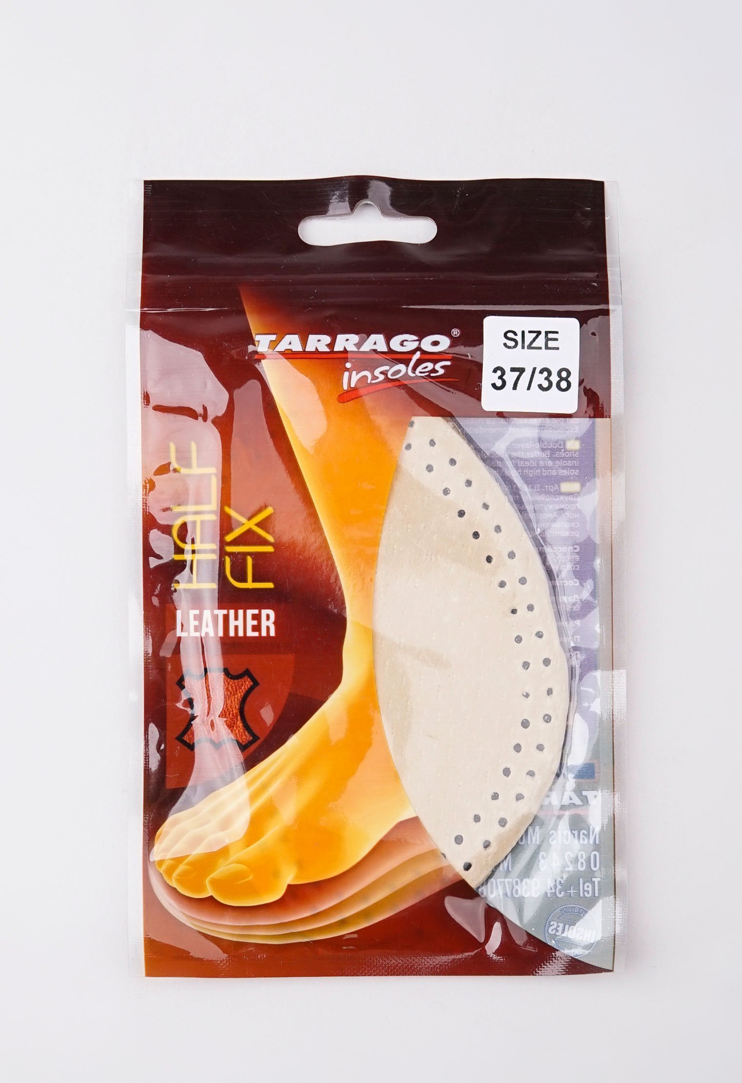 Уход за обувью 20-1113 TARRAGO Полустельки HALF FIX, натуральная кожа 37/38р бархотка для полировки обуви tarrago кожа