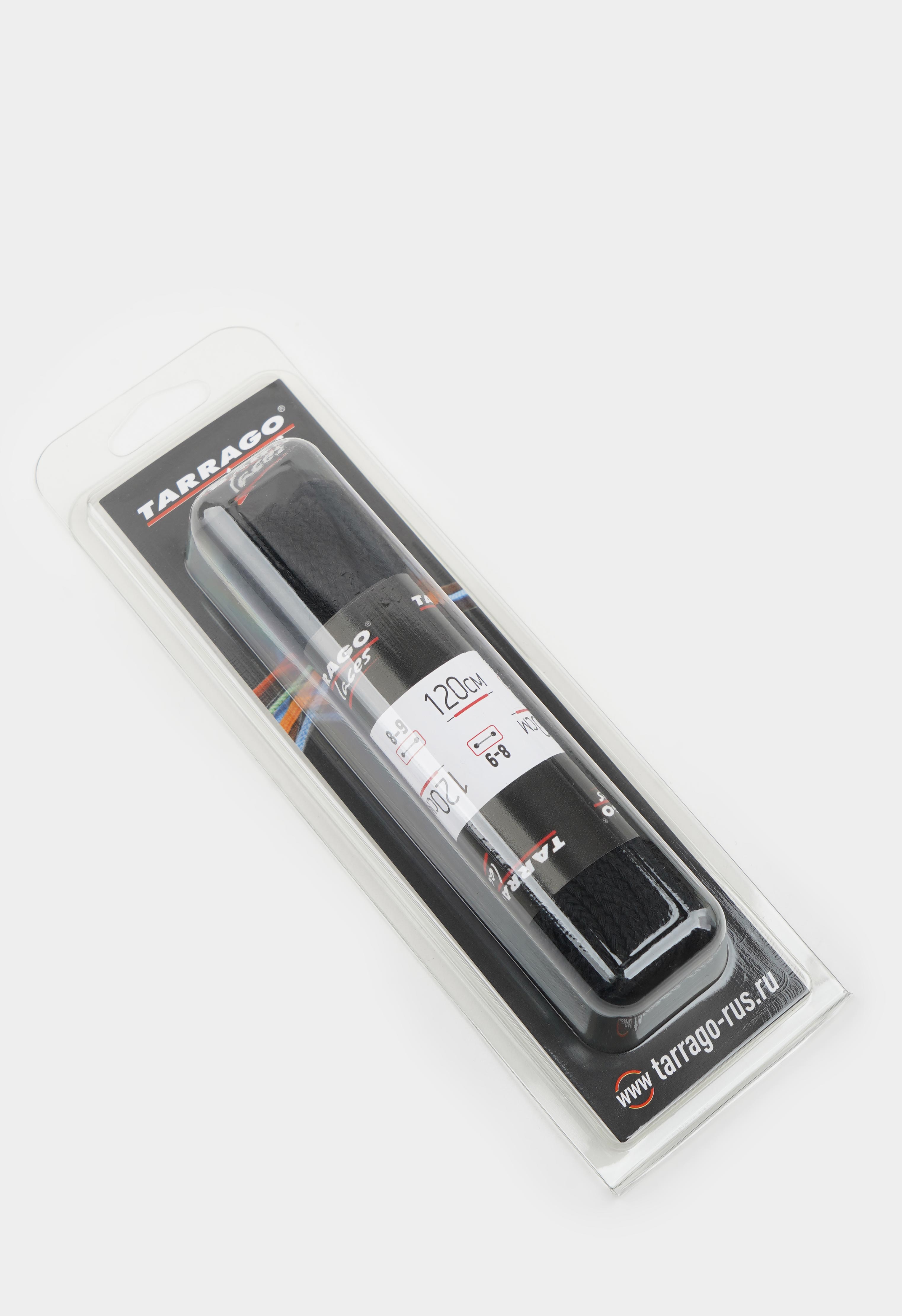 22-0113П TARRAGO - Шнурки 120см. Плоск. Х/Б (черный) (Подарок)