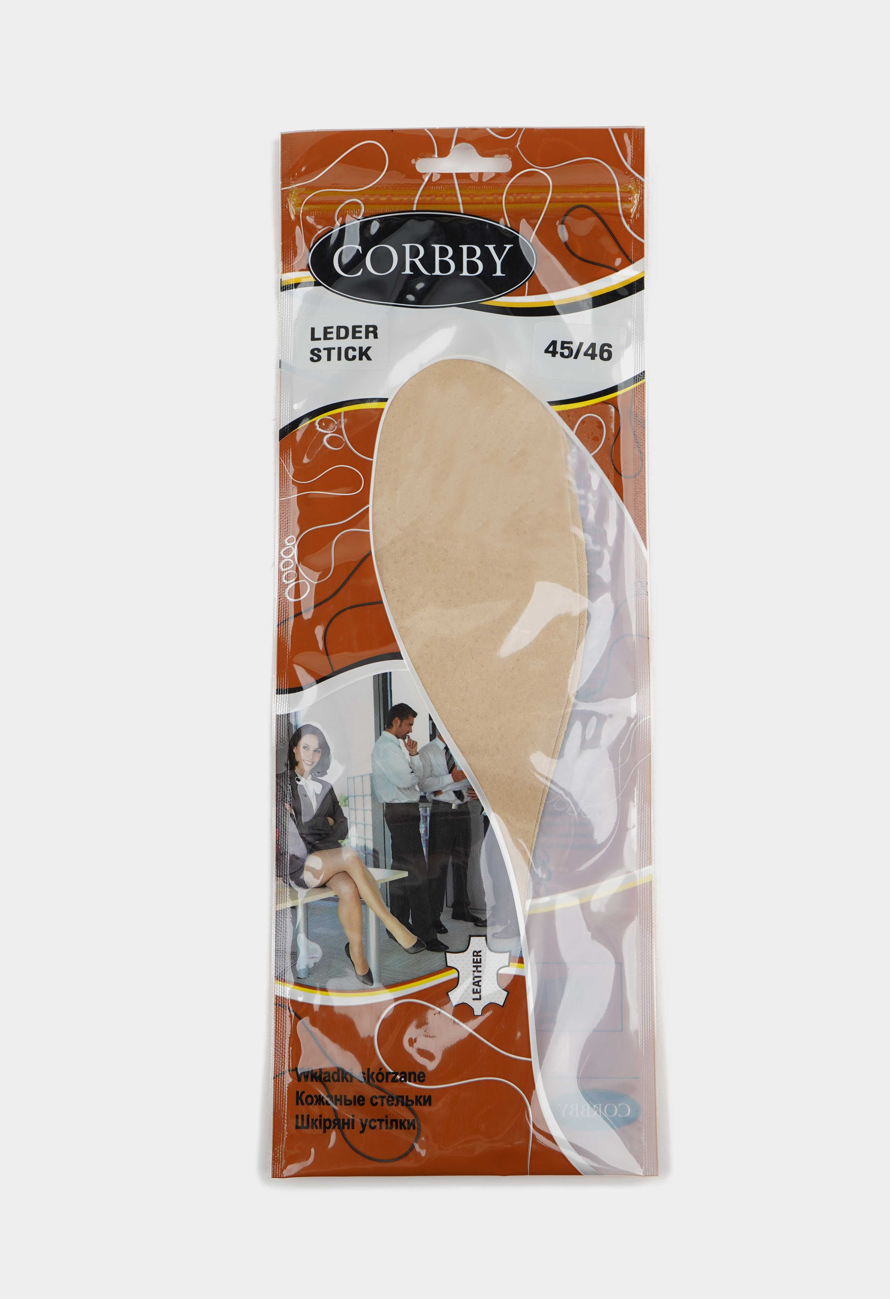 Уход за обувью 20-1625 CORBBY-Стельки LEDER STICK р.45/46 стельки tarrago dual absorb р 45 46